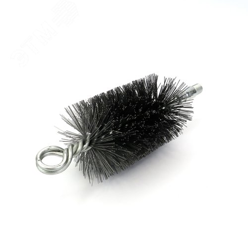 Изображение товара Щетка ерш Д70 двойная спираль с кольцом, ворс сталь 0,40, посадка М12 резьба (14-370) кордщетка ершик, очистка технологических отверстий, котлов, чистка теплообменников прочистка дымоходов, труб (шт)