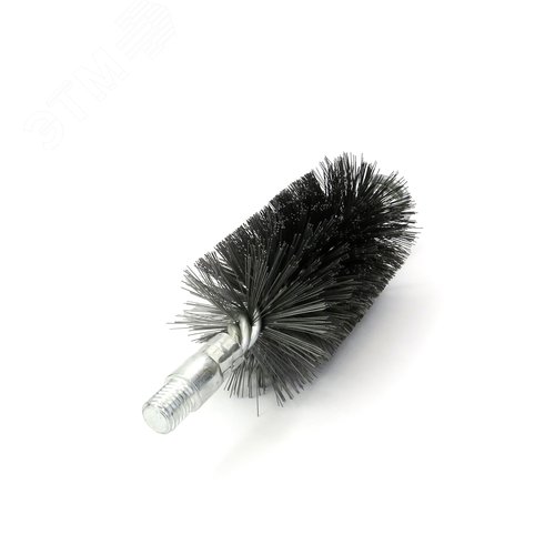 Изображение товара Щетка ерш Д55 двойная спираль с кольцом, ворс сталь 0,30, посадка М12 резьба (14-355) кордщетка ершик, очистка технологических отверстий, котлов, чистка теплообменников прочистка дымоходов, труб (шт)