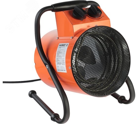 Изображение товара Тепловентилятор электрический на 2 кВт, 220В PT-R-2, с нержавеющим ТЭНом, шнур с евровилкой (шт)