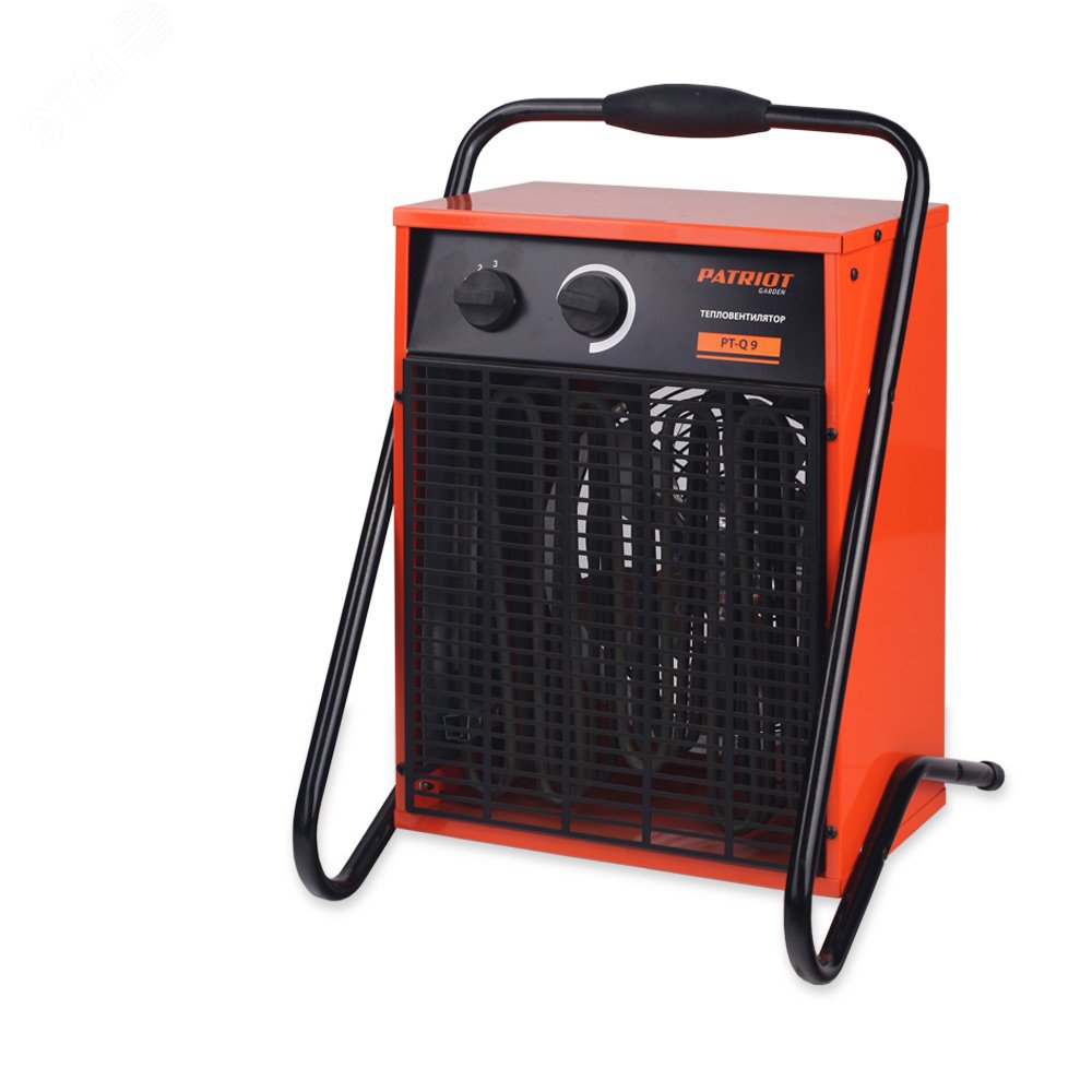 Изображение товара Тепловентилятор электрический на 9 кВт, 380В, PT-Q-9, с терморегулятором, нержавеющим ТЭНом, с кабельным вводом (шт)