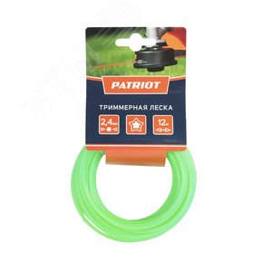 Изображение товара Леска D 2,4 мм L 12 м (звезда, зеленая) 240-12-3, картонный подвес (шт)