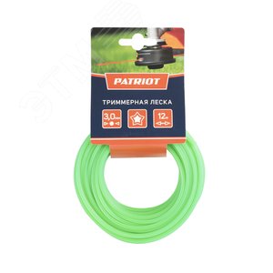 Изображение товара Леска D 3,0 мм L 12 м (звезда, зеленая) 300-12-3, картонный подвес (шт)