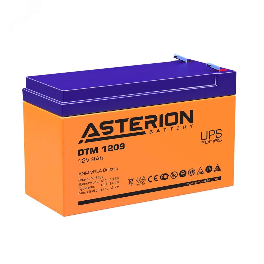 Аккумуляторная батарея 12В 9Ач артикул ASTERION DTM 1209 ASTERION ...