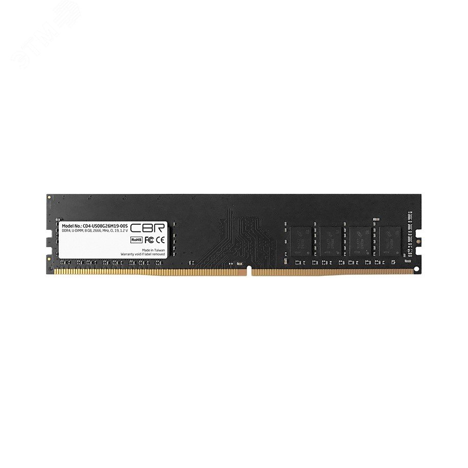 Оперативная память DDR4 DIMM (UDIMM) 8GB, 2666MHz, CL19, 1.2V, Micron SDRAM, single rank CD4-US08G26M19-00S CBR - превью