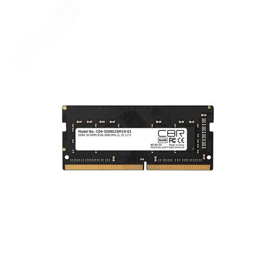 Оперативная память DDR4 SODIMM 8GB, 2666MHz, CL19, 1.2V CD4-SS08G26M19-01 CBR - превью