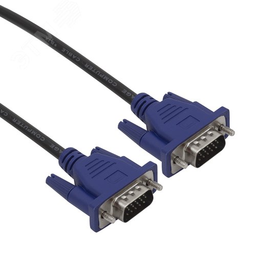 Изображение товара Кабель VGA 15M на 15M, ферритовые кольца, 1.8м, черный (шт)