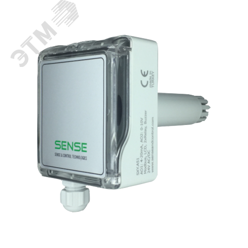 Изображение товара Датчик концентрации углекислого газа канальный, 4-20 мА и 0-10В, IP 41, 120 мм (шт)