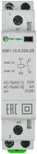 Изображение товара Модульный контактор 1НО, 25А, 230В AC/DC, IP20, Релеон