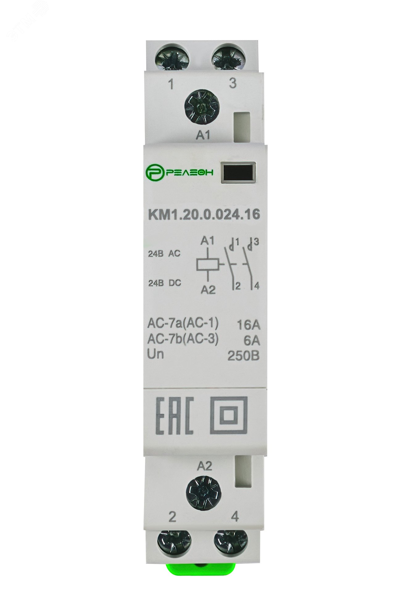 Изображение товара Модульный контактор 2НО контакта 16А 24В AC/DC Rелеon