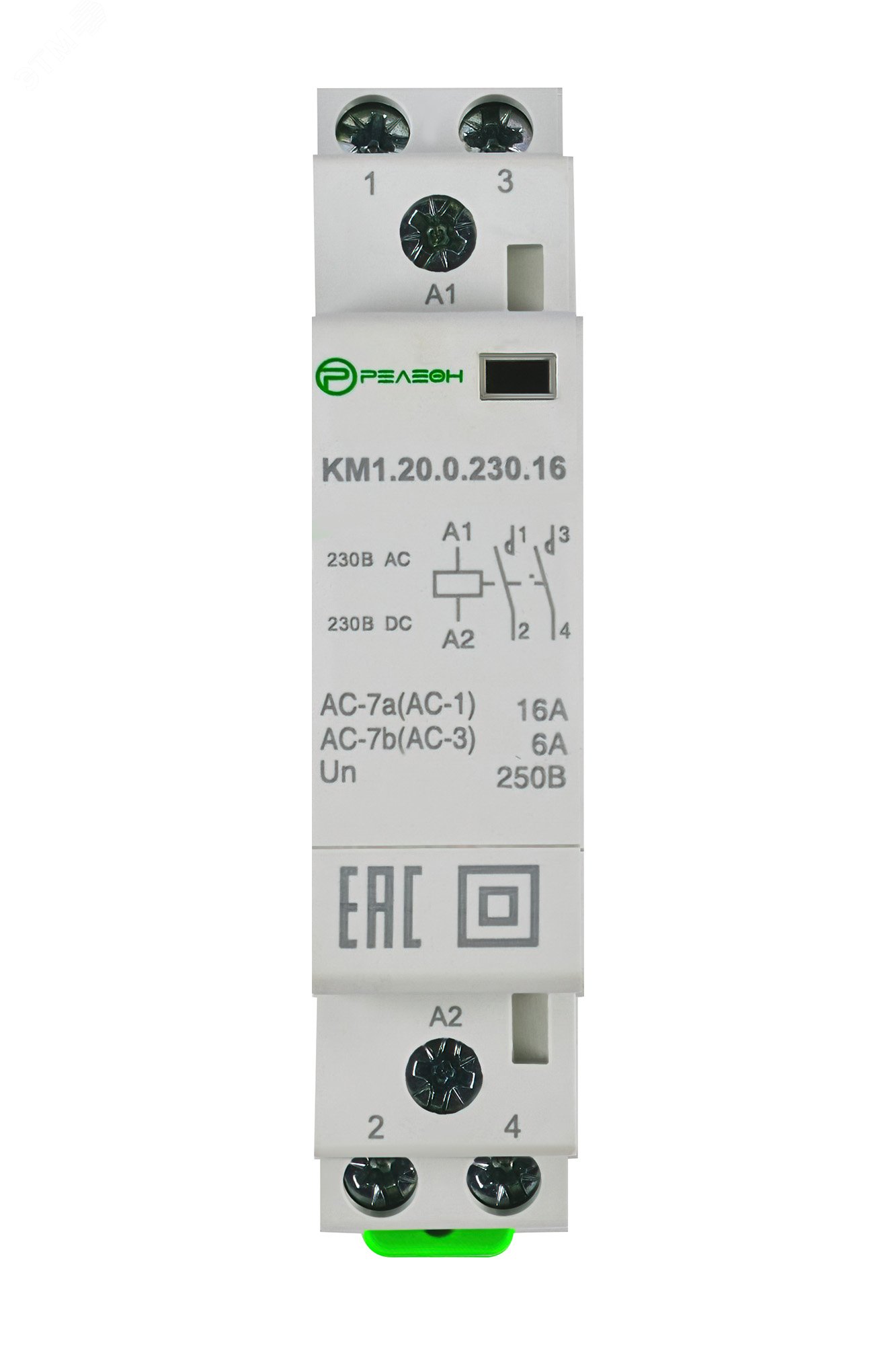 Изображение товара Контактор модульный 2НО 16А 230В AC/DC для управления