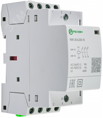 Изображение товара Контактор модульный 3НО+1НЗ контакт 20А 230В AC/DC (шт)