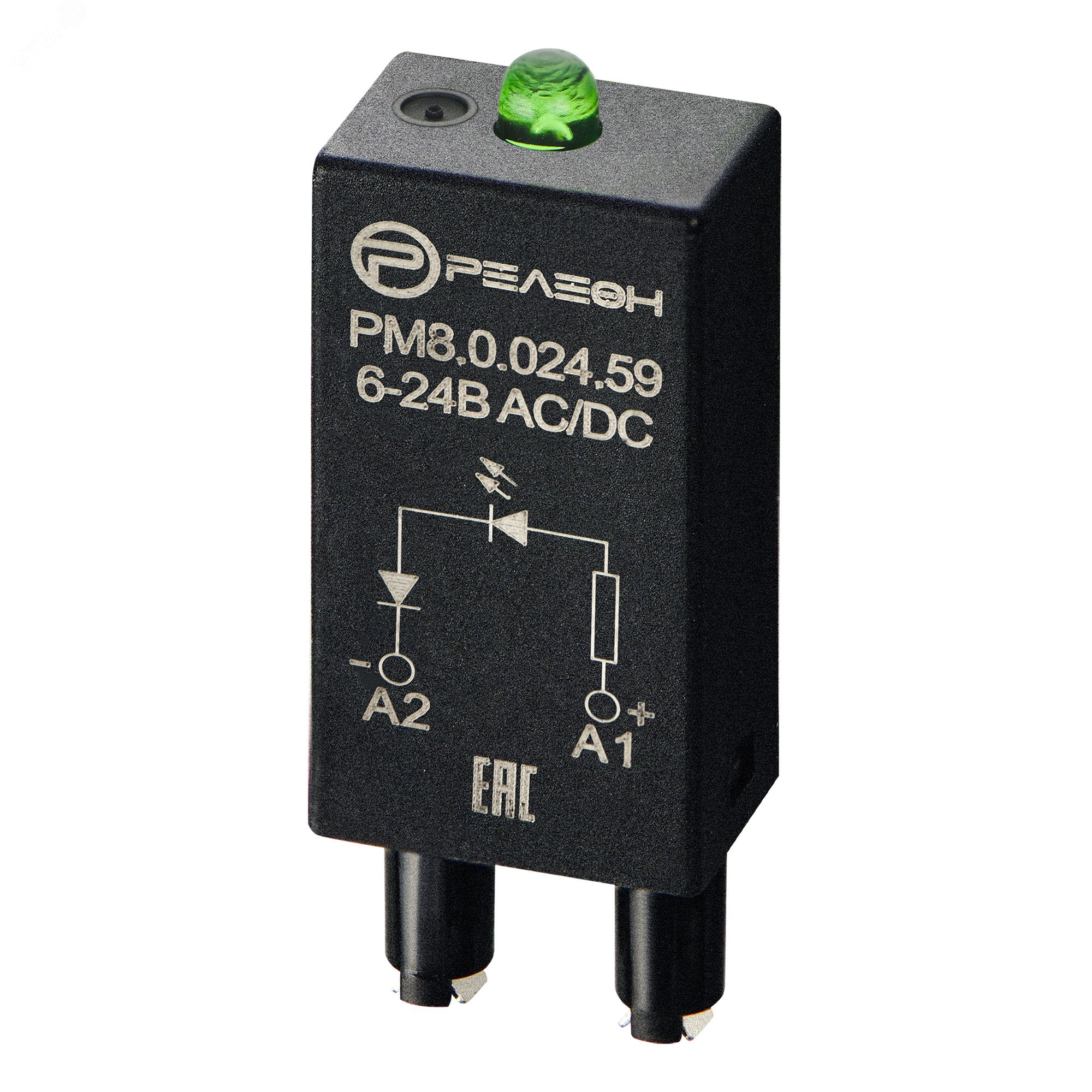 Изображение товара Модуль индикации LED 6-24ВAC/DC с зеленым светодиодом