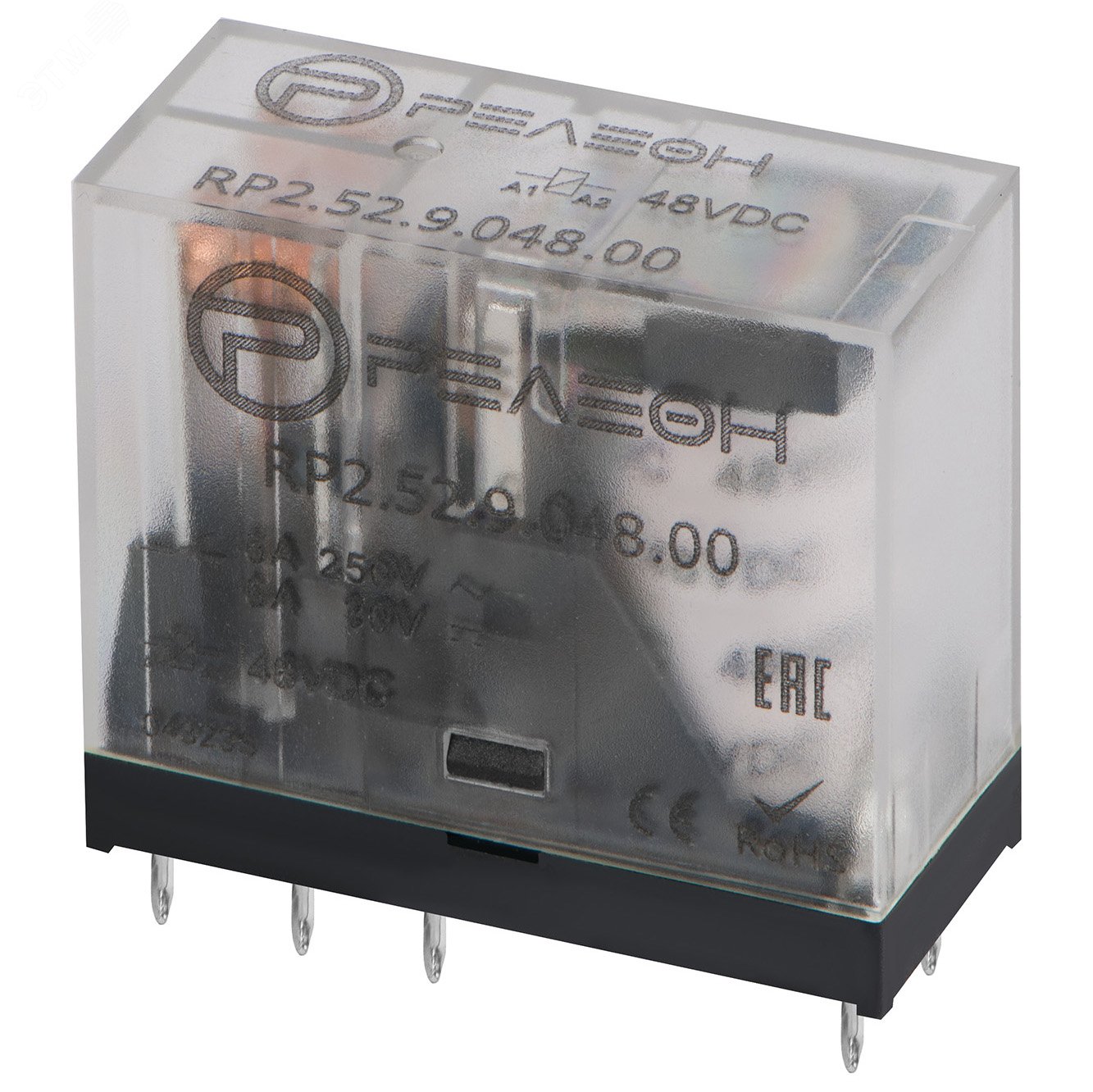 Миниатюрное промежуточное реле, 2 перекидных контакта 5А (48В DC ...