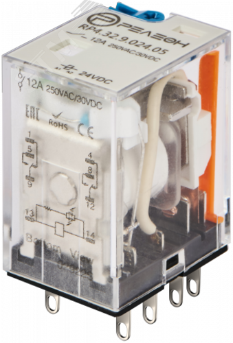 Изображение товара Промежуточное реле РЕЛЕОН на 24В DC с 2 контактами
