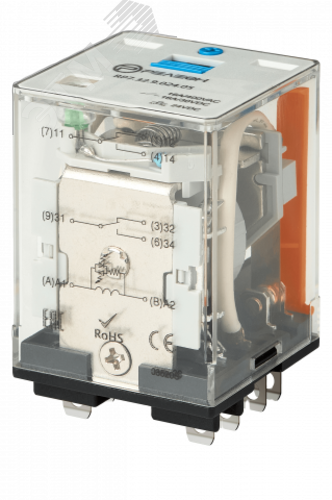 Изображение товара Силовое реле с магнитным гашением дуги 2 НО контакта 16А 110В DC блокируемая кнопка