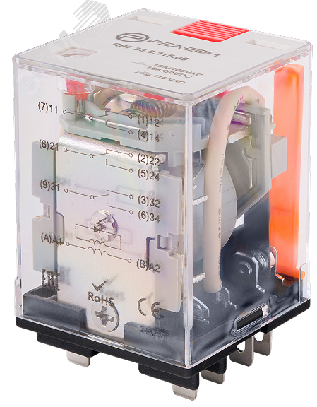 Изображение товара Силовое реле Релеон RP733811505 с 3 переключающими контактами 16А 115В AC