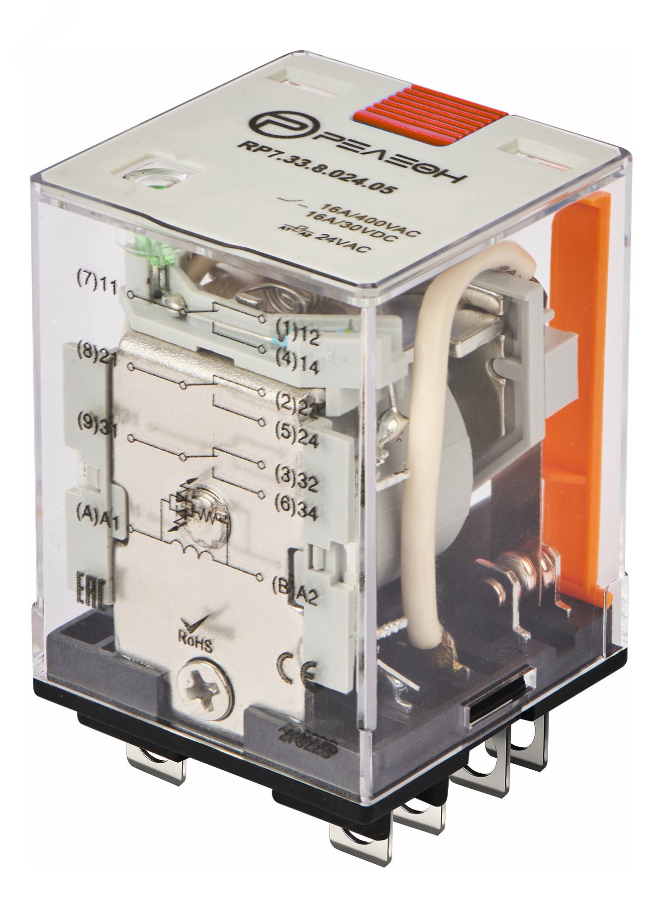 Изображение товара Силовое реле Релеон RP733811505 с 3 переключающими контактами 16А 115В AC