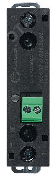 Изображение товара Твердотельное реле 24V AC/DC, 20А, переключение через 0, DIN-рейка