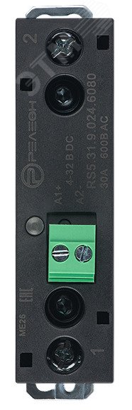 Изображение товара Твердотельное реле вход 24В DC выход 1НО 30А, 48-660В AC, монтаж DIN-рейка