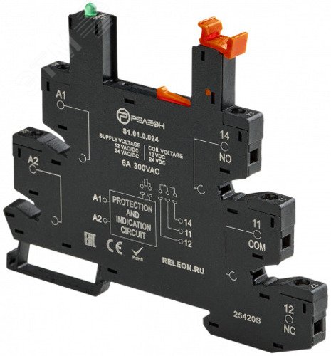 Изображение товара Розетка для реле с винтовыми зажимами 8А 12-24В AC/DC