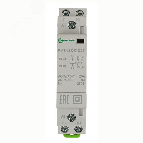 Изображение товара Контактор модульный 2НЗ контакта 25А 12В AC/DC (шт)
