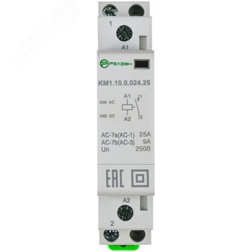Изображение товара Контактор модульный 1НО контакт 25А 24В AC/DC (шт)