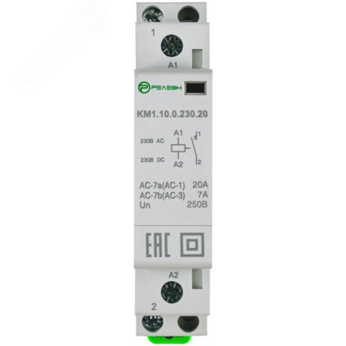 Изображение товара Контактор модульный 1НО контакт 20А 230В AC/DC (шт)