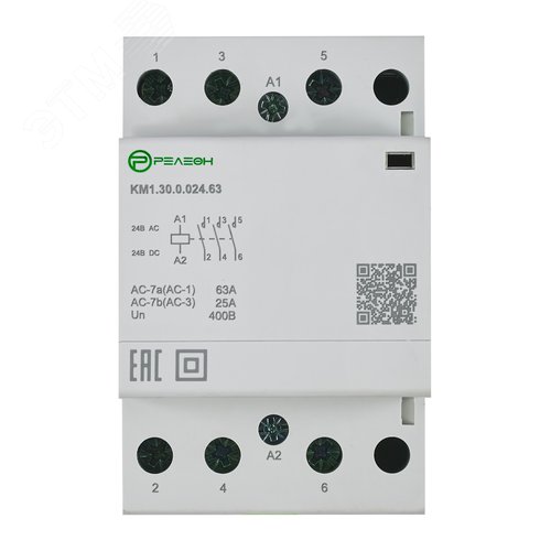 Изображение товара Контактор модульный 4НЗ контакта 63А 24В AC/DC (шт)