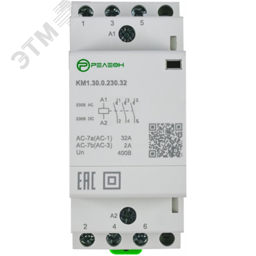 Изображение товара Контактор модульный 3НО+1НЗ контакт 32А 110В AC/DC (шт)