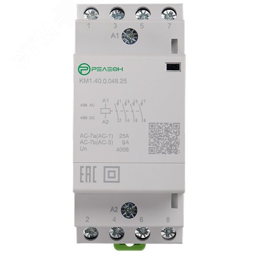 Изображение товара Модульный контактор 4НО контакта 25А (48В AC/DC) (шт)