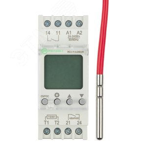 Изображение товара Реле контроля температуры с датчиком, ЖК дисплей, 1 НО контакт 16А 24-240В AC/DC (шт)