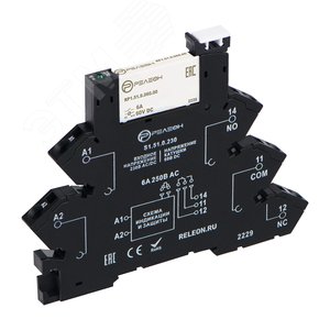 Изображение товара Модуль интерфейсный реле, 1 перекидной контакт 6А 230В AC/DC пружинные зажимы (шт)