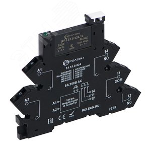 Изображение товара Модуль интерфейсный твердотельного реле 24В AC/DC выходная цепь 1НО 2А, 48-280В AC, пружинные зажимы (шт)