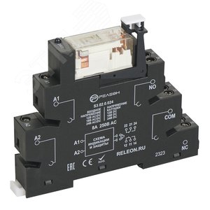 Изображение товара Модуль интерфейсный реле, 1 перекидной контакт 16А 12В AC/DC винтовые зажимы, прозрачный корпус реле (шт)