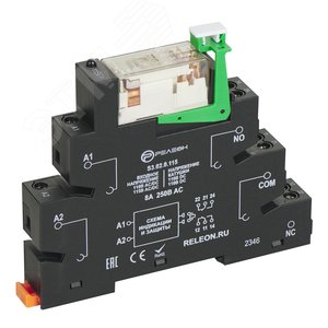 Изображение товара Модуль интерфейсный реле, 2 перекидных контакта 8А 110-115В AC/DC винтовые зажимы, прозрачный корпус реле (шт)