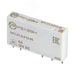 Изображение товара Ультратонкое реле РЕЛЕОН, 1 переключающий контакт, 6А, 12В DC (шт)