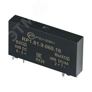 Изображение товара Ультратонкое твердотельное реле (60В DC) выходная цепь 1НО 4А, 3-57В DC (шт)