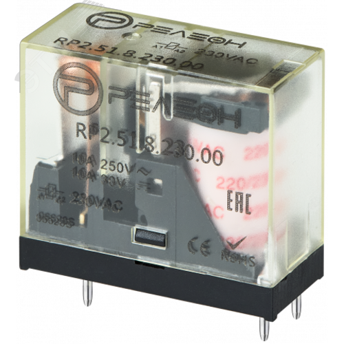 Изображение товара Миниатюрное промежуточное реле, 1 перекидной контакт 10А (230В AC) (шт)