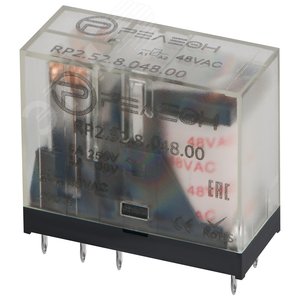 Миниатюрное промежуточное реле, 2 перекидных контакта 5А (48В DC ...