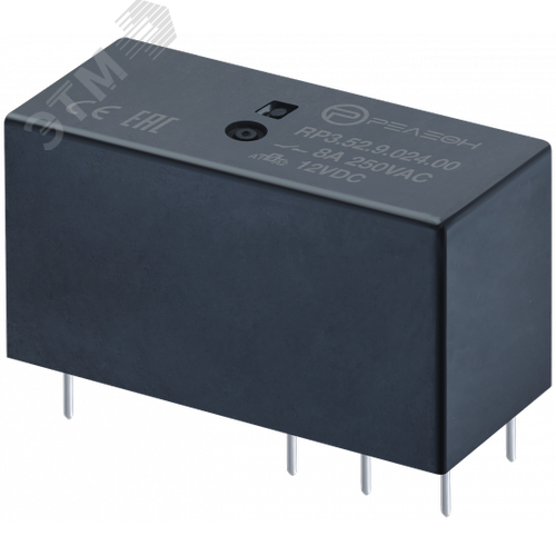 Изображение товара Реле низкопрофильное, 2 перекидных контакта 8А, 24В DC (герметичное) (шт)