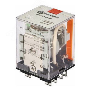 Изображение товара Силовое реле, 3 переключающих контакта 16А, 115В AC, блокируемая кнопка проверки + светодиод (шт)