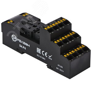 Изображение товара Розетка с push in клеммами для реле RP4.34 и модуля PM8, 10А (шт)