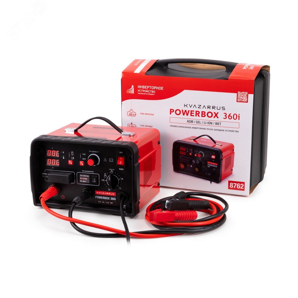 Изображение товара Инверторное пуско-зарядное устройство PowerBox 360i, таймер, пластиковый кейс (шт)