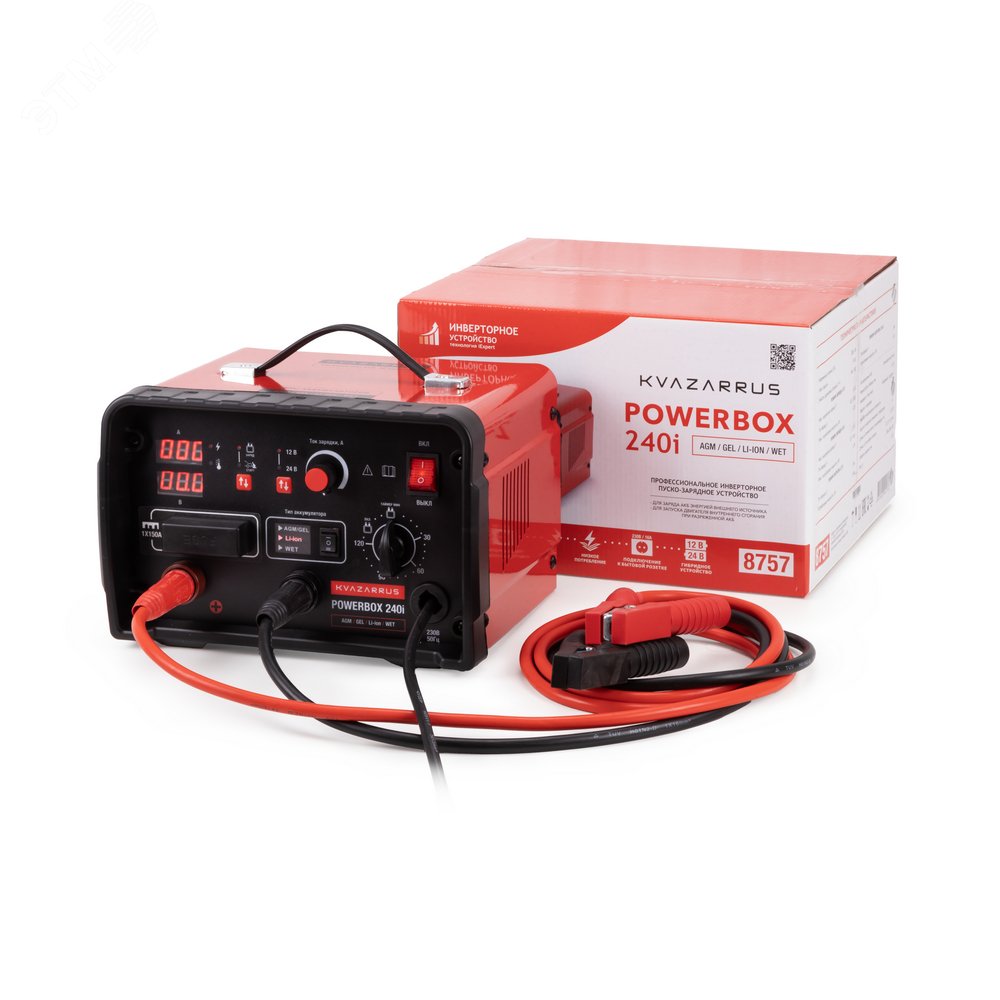 Изображение товара Инверторное пуско-зарядное устройство PowerBox 240i, таймер, цветная коробка (шт)