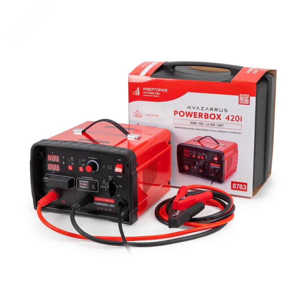 Изображение товара Инверторное пуско-зарядное устройство PowerBox 420i, таймер, пластиковый кейс (шт)