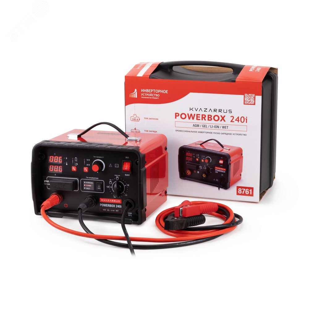 Изображение товара Инверторное пуско-зарядное устройство PowerBox 240i, таймер, пластиковый кейс (шт)