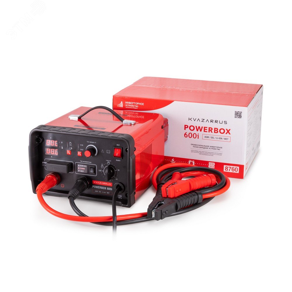 Изображение товара Инверторное пуско-зарядное устройство PowerBox 600i, таймер, цветная коробка (шт)