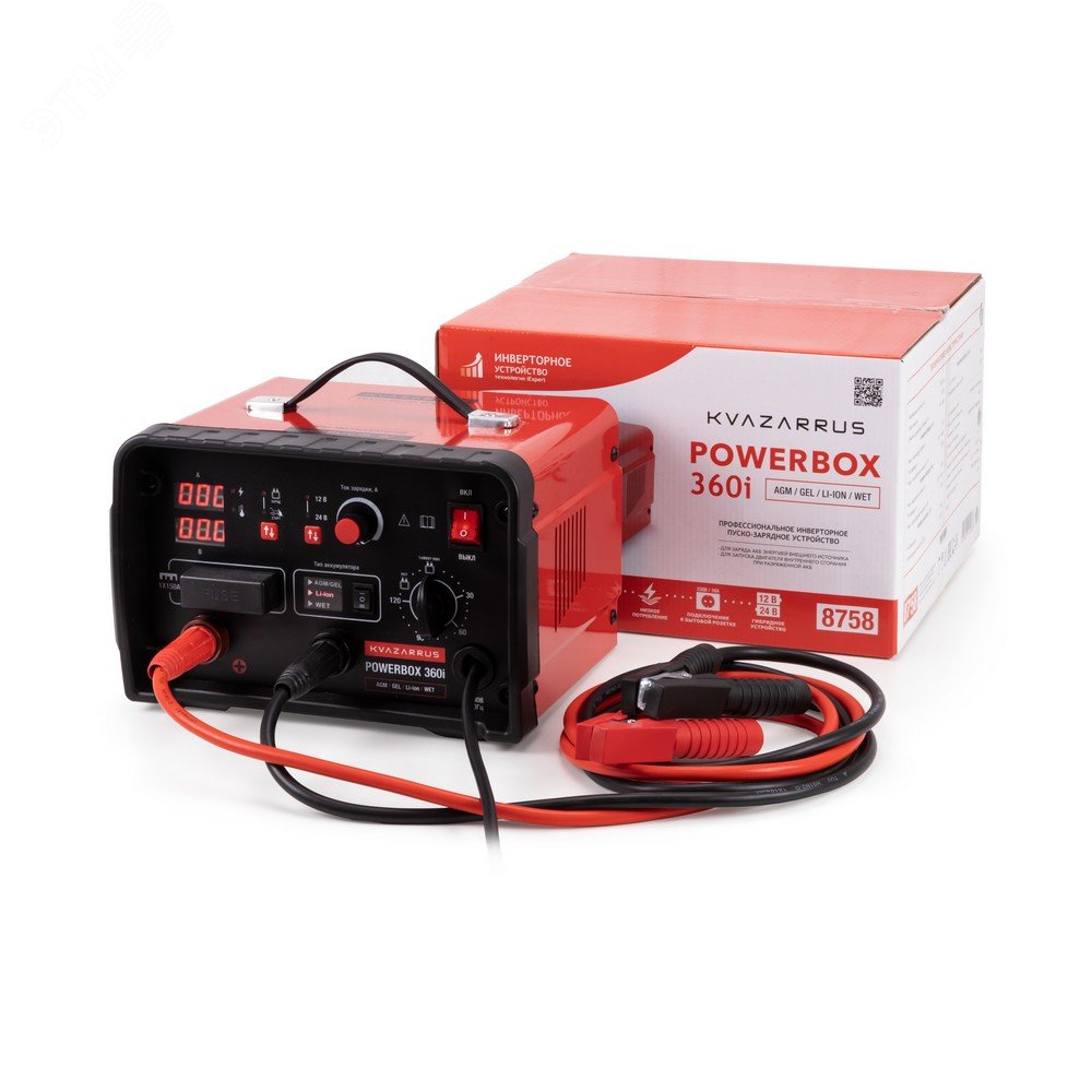 Изображение товара Инверторное пуско-зарядное устройство PowerBox 360i, таймер, цветная коробка (шт)