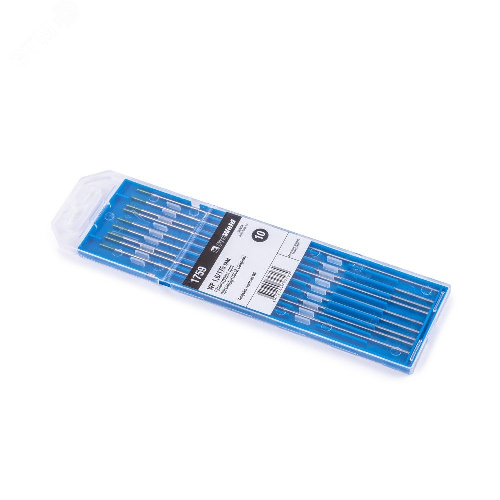 Изображение товара Электрод вольфрамовый зелёный WP 1,6 мм / 175 мм (упак)