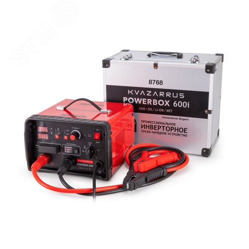 Изображение товара Инверторное пуско-зарядное устройство PowerBox 600i, таймер, алюминиевый кейс (шт)